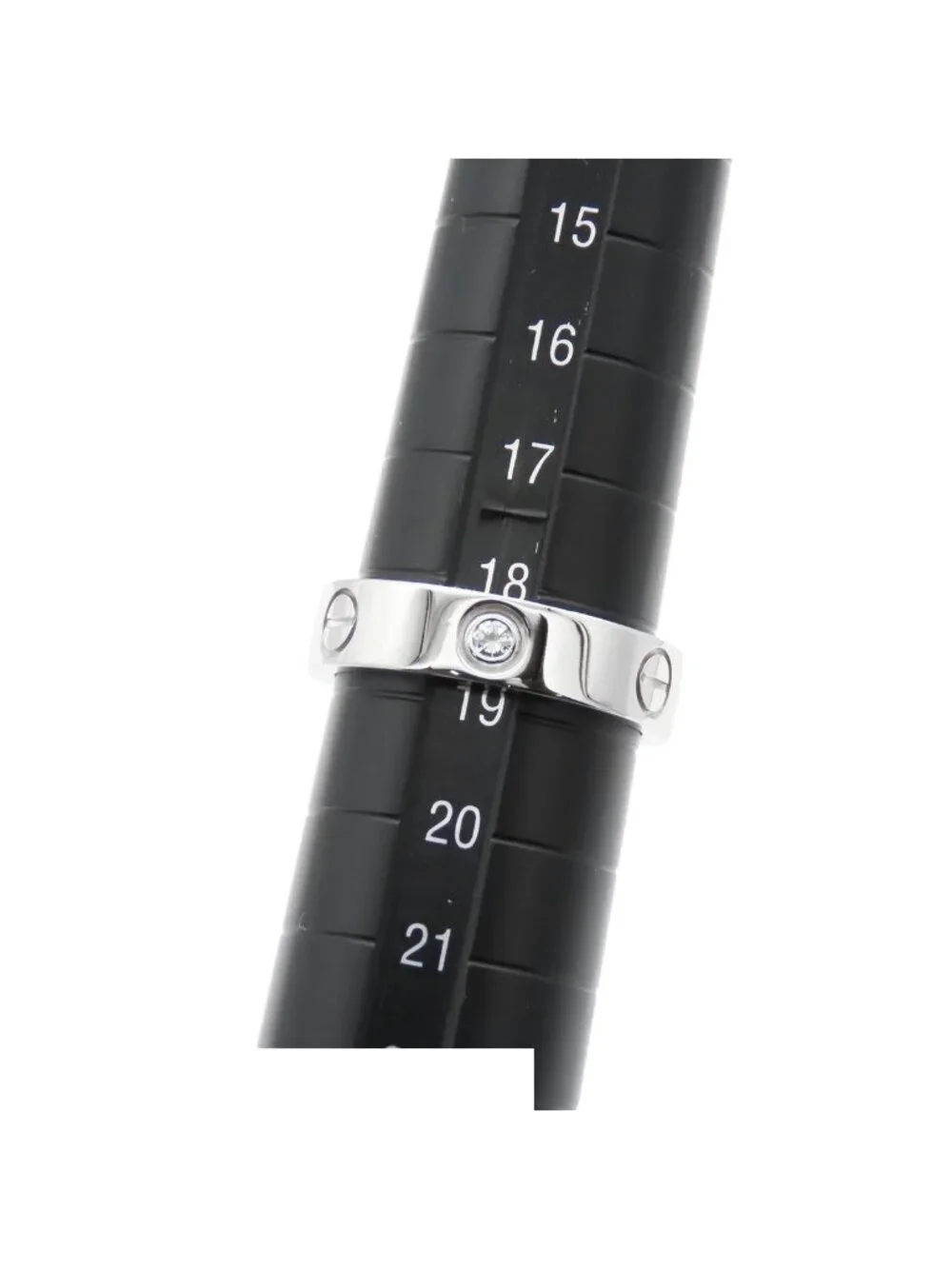 Cartier Love Ring White Gold 18K Diamond Half 59